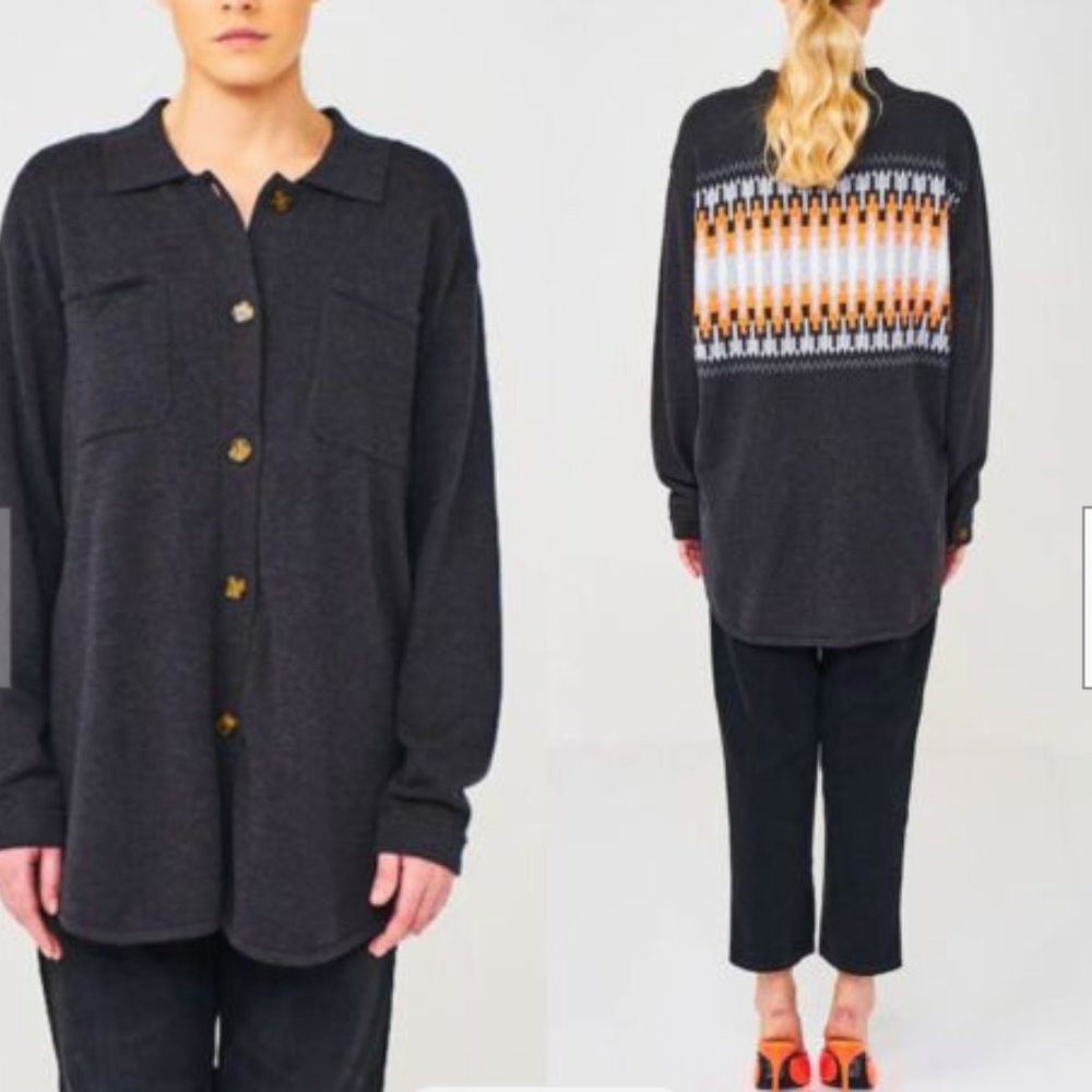 WISPR Fifi Fairisle Shacket Tar